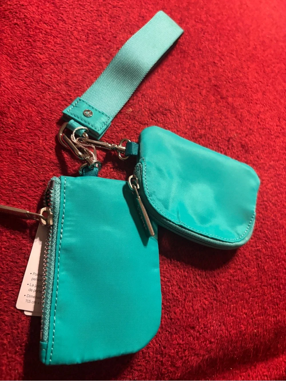 lululemon athletica Women’s Dual Pouch Wristlet - Teal new